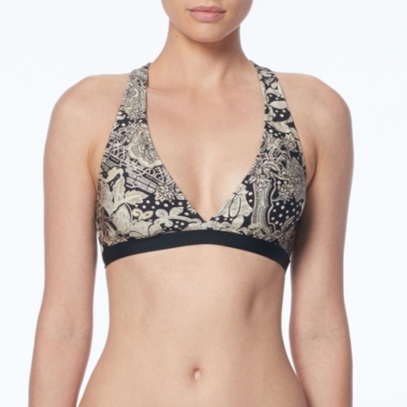 Carmen Marc Valvo Other - Carmen Marc Valvo bikini top black crisscross back strappy Large